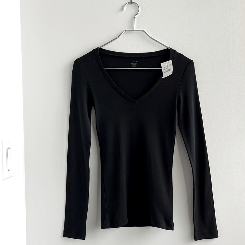 J.Crew Fitted V-neck Long Sleeve Tee Size XS